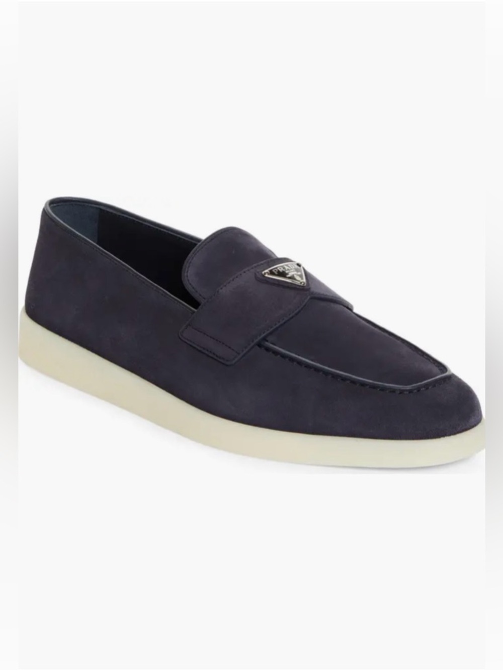 Prada Men's Dark Navy Suede Slip-On Loafer